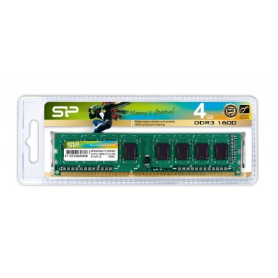 SILICON POWER μνήμη RAM DDR3, 1600MHz PC3-12800, 1.5V, 4GB SILICON POWER μνήμη RAM DDR3, 1600MHz PC3-12800, 1.5V, 4GB