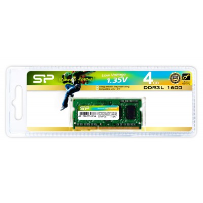 SILICON POWER Μνήμη DDR3L SODimm , 4GB, 1600MHz, PC3L-12800, CL11, 1.35v SILICON POWER Μνήμη DDR3L SODimm , 4GB, 1600MHz, PC3L-12800, CL11, 1.35v