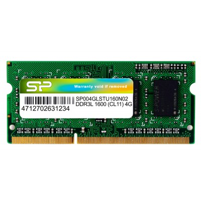 SILICON POWER Μνήμη DDR3L SODimm , 4GB, 1600MHz, PC3L-12800, CL11, 1.35v SILICON POWER Μνήμη DDR3L SODimm , 4GB, 1600MHz, PC3L-12800, CL11, 1.35v