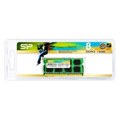 SILICON POWER Μνήμη RAM DDR3 SODimm, 8GB, 1600MHz, CL11 SILICON POWER Μνήμη RAM DDR3 SODimm, 8GB, 1600MHz, CL11