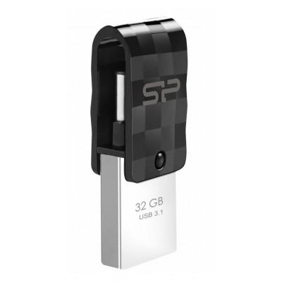 SILICON POWER Dual USB Flash Drive C31, USB 3.1 & Type-C, 32GB, μαύρο SILICON POWER Dual USB Flash Drive C31, USB 3.1 & Type-C, 32GB, μαύρο