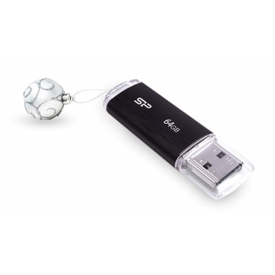 SILICON POWER USB Flash Drive Ultima U02, 64GB, USB 2.0, μαύρο SILICON POWER USB Flash Drive Ultima U02, 64GB, USB 2.0, μαύρο