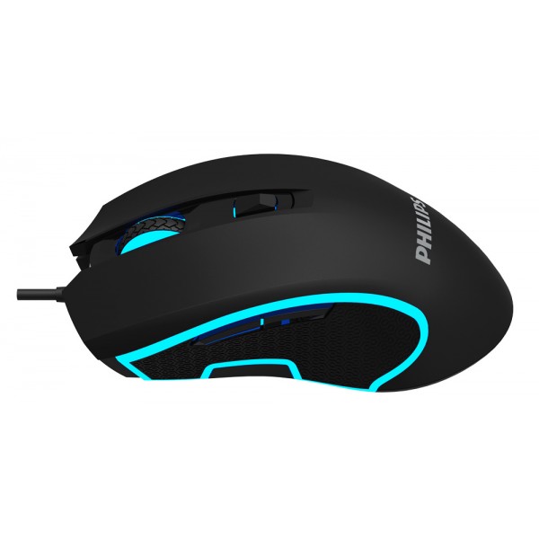 PHILIPS ενσύρματο gaming ποντίκι SPK9413, 6400DPI, 6 πλήκτρα, μαύρο