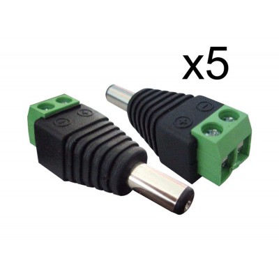 Βύσμα τροφοδοσίας DC Male DC05 σε κλέμα, 5 τεμ. Βύσμα τροφοδοσίας DC Male DC05 σε κλέμα, 5 τεμ.