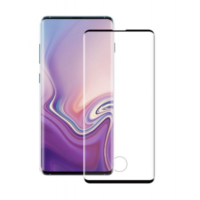 POWERTECH Tempered Glass 3D, falf glue, curved, Samsung S10 Plus, μαύρο POWERTECH Tempered Glass 3D, falf glue, curved, Samsung S10 Plus, μαύρο