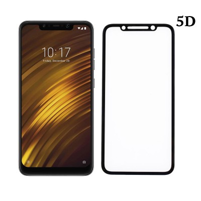 POWERTECH Tempered Glass 5D Full Glue για Pocophone F1 Qualcomm, μαύρο POWERTECH Tempered Glass 5D Full Glue για Pocophone F1 Qualcomm, μαύρο