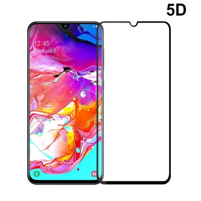 POWERTECH Tempered Glass 5D, Full Glue, Samsung A70 SM-A705F, μαύρο POWERTECH Tempered Glass 5D, Full Glue, Samsung A70 SM-A705F, μαύρο
