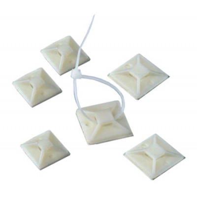 POWERTECH Αυτοκόλλητη βάση δεματικών, 30 x 30, 50τεμ, White POWERTECH Αυτοκόλλητη βάση δεματικών, 30 x 30, 50τεμ, White