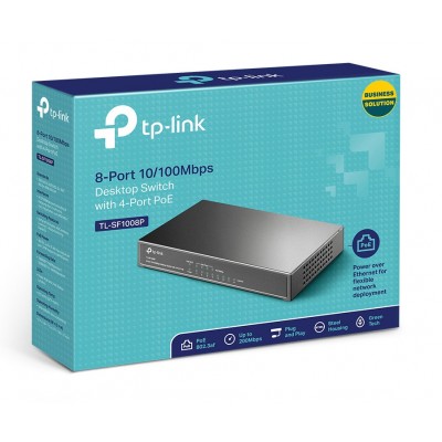 TP-LINK Desktop Switch TL-SF1008P 8 Θυρών, με 4-port POE, Ver. 4.0 TP-LINK Desktop Switch TL-SF1008P 8 Θυρών, με 4-port POE, Ver. 4.0