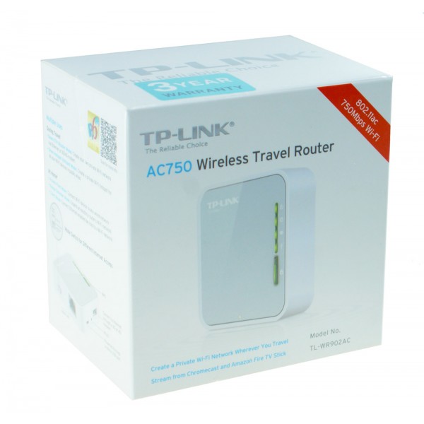 TP-LINK AC750 Wireless Travel Router TL-WR902AC, Ver.1.0 TP-LINK AC750 Wireless Travel Router TL-WR902AC, Ver.1.0