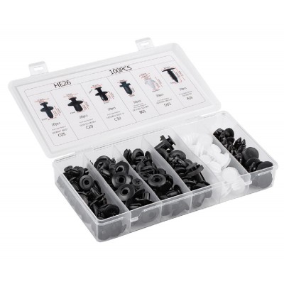 AMIO σετ κλιπ αυτοκινήτου 02830, universal, 100τμχ AMIO σετ κλιπ αυτοκινήτου 02830, universal, 100τμχ