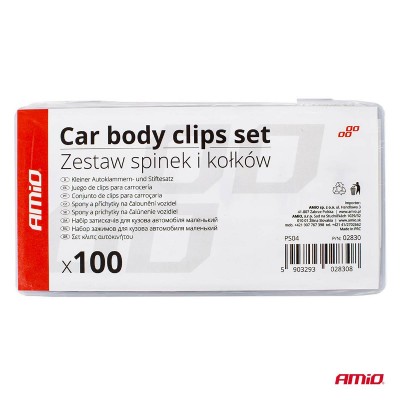 AMIO σετ κλιπ αυτοκινήτου 02830, universal, 100τμχ AMIO σετ κλιπ αυτοκινήτου 02830, universal, 100τμχ