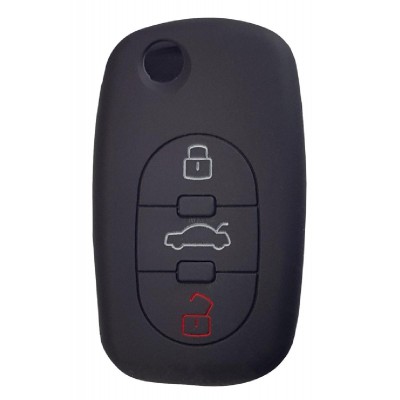 Θήκη κλειδιού για αυτοκίνητα Audi 1009-03, εύκαμπτη, μαύρη Θήκη κλειδιού για αυτοκίνητα Audi 1009-03, εύκαμπτη, μαύρη