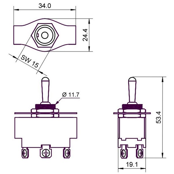 GOOBAY διακόπτης 10114, 6-pin, 2x ON-OFF-ON, 6A 250V GOOBAY διακόπτης 10114, 6-pin, 2x ON-OFF-ON, 6A 250V