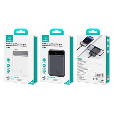 USAMS power bank US-CD214, 2x έξοδοι, wireless, 10000mAh, 20W, μαύρο USAMS power bank US-CD214, 2x έξοδοι, wireless, 10000mAh, 20W, μαύρο