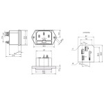 GOOBAY AC chassis plug 11261, με ασφάλεια GOOBAY AC chassis plug 11261, με ασφάλεια