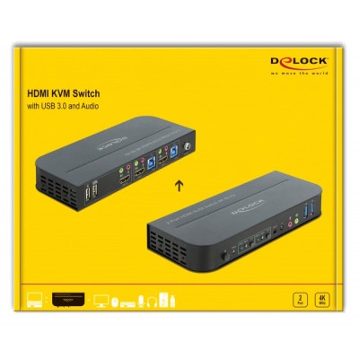 DELOCK HDMI KVM Switch 11481, USB 3.0, Audio, 4K60Hz, μαύρο DELOCK HDMI KVM Switch 11481, USB 3.0, Audio, 4K60Hz, μαύρο