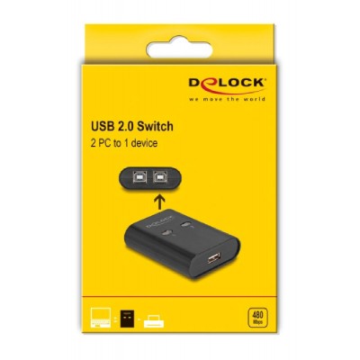DELOCK USB Type B switch 11503, 2 σε 1, μαύρο DELOCK USB Type B switch 11503, 2 σε 1, μαύρο