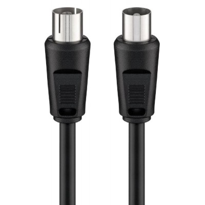 GOOBAY καλώδιο κεραίας αρσενικό σε θηλυκό 11722, <70dB, CCS, 2.5m, μαύρο