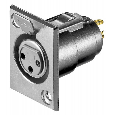 GOOBAY πρίζα μικροφώνου XLR 11973 για πάνελ, μεταλλική, ασημί GOOBAY πρίζα μικροφώνου XLR 11973 για πάνελ, μεταλλική, ασημί