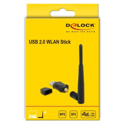 DELOCK USB2.0 WLAN stick με εξωτερική κεραία 12462, DFS+WPS, 2.4GHz+5GHz DELOCK USB2.0 WLAN stick με εξωτερική κεραία 12462, DFS+WPS, 2.4GHz+5GHz