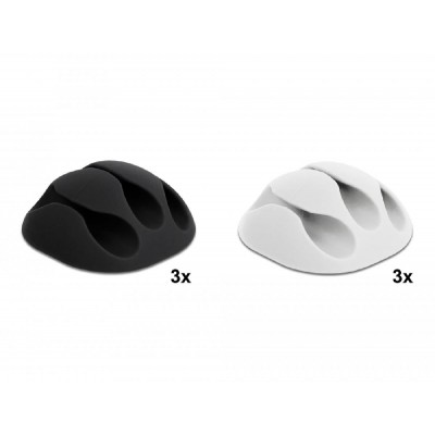 DELOCK οργανωτής καλωδίων 18346, 3 θέσεις, Φ5mm, μαύρο-άσπρο, 6τμχ DELOCK οργανωτής καλωδίων 18346, 3 θέσεις, Φ5mm, μαύρο-άσπρο, 6τμχ