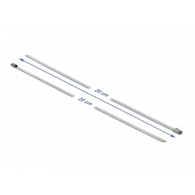DELOCK μεταλλικός σφιγκτήρας καλωδίων 18631, 200x4.6mm, 20τμχ DELOCK μεταλλικός σφιγκτήρας καλωδίων 18631, 200x4.6mm, 20τμχ