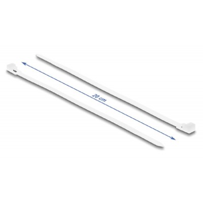 DELOCK reusable δεματικά καλωδίων 18642, 200x4.8mm, λευκά, 100τμχ DELOCK reusable δεματικά καλωδίων 18642, 200x4.8mm, λευκά, 100τμχ