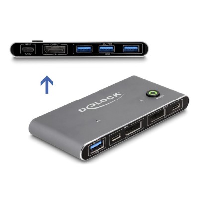 DELOCK DisplayPort KVM switch 18646 με 4x θύρες USB 5Gbps, 8K/30Hz, γκρι DELOCK DisplayPort KVM switch 18646 με 4x θύρες USB 5Gbps, 8K/30Hz, γκρι
