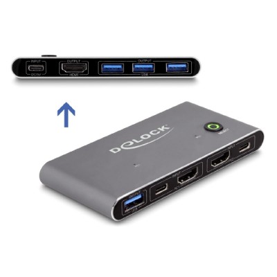 DELOCK HDMI KVM switch 18647 με 4x θύρες USB 5Gbps, 8K/30Hz, γκρι DELOCK HDMI KVM switch 18647 με 4x θύρες USB 5Gbps, 8K/30Hz, γκρι