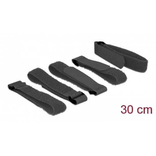 DELOCK ιμάντες τύπου Velcro 18704, 30 x 2cm, μαύρος, 5τμχ DELOCK ιμάντες τύπου Velcro 18704, 30 x 2cm, μαύρος, 5τμχ