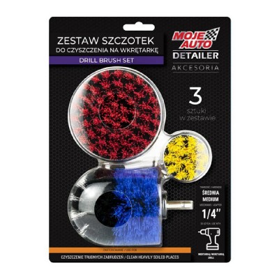 MOJE AUTO σετ βούρτσες καθαρισμού 19-628 για δράπανο, 3τμχ MOJE AUTO σετ βούρτσες καθαρισμού 19-628 για δράπανο, 3τμχ