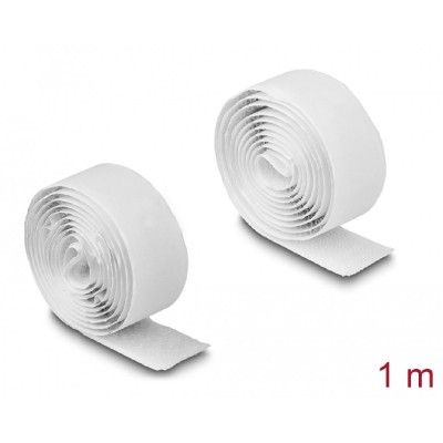DELOCK αυτοκόλλητη ταινία τύπου Velcro 19061, 1mx20mm, λευκή DELOCK αυτοκόλλητη ταινία τύπου Velcro 19061, 1mx20mm, λευκή
