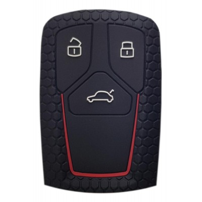 Θήκη κλειδιού για αυτοκίνητα Audi 2008-02, εύκαμπτη, μαύρη Θήκη κλειδιού για αυτοκίνητα Audi 2008-02, εύκαμπτη, μαύρη