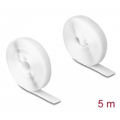 DELOCK αυτοκόλλητη ταινία τύπου Velcro 20919, 5m x 20mm, λευκή DELOCK αυτοκόλλητη ταινία τύπου Velcro 20919, 5m x 20mm, λευκή