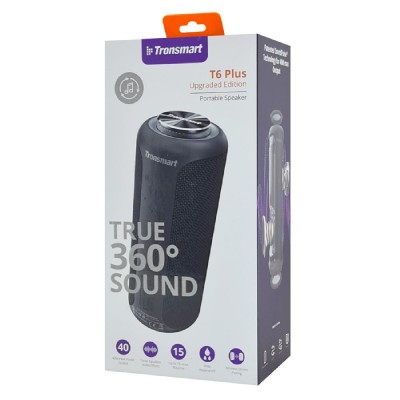 TRONSMART φορητό ηχείο T6 Plus, 40W, Bluetooth/NFC, 6600mAh, IPX6, μαύρο TRONSMART φορητό ηχείο T6 Plus, 40W, Bluetooth/NFC, 6600mAh, IPX6, μαύρο