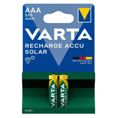 VARTA επαναφορτιζόμενες μπαταρίες λιθίου Solar, AAA, 550mAh, 1.2V, 2τμχ VARTA επαναφορτιζόμενες μπαταρίες λιθίου Solar, AAA, 550mAh, 1.2V, 2τμχ