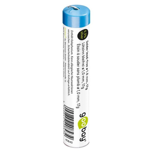 GOOBAY σύρμα συγκόλλησης 40843, Φ 1mm, χωρίς αλογόνο, 17g GOOBAY σύρμα συγκόλλησης 40843, Φ 1mm, χωρίς αλογόνο, 17g