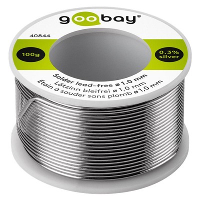 GOOBAY σύρμα συγκόλλησης 40844, Φ 1mm, χωρίς αλογόνο, 100g GOOBAY σύρμα συγκόλλησης 40844, Φ 1mm, χωρίς αλογόνο, 100g
