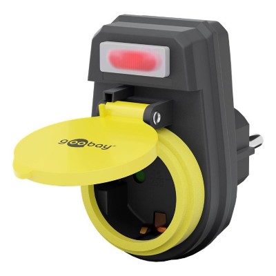 GOOBAY αντάπτορας ρεύματος 41266, schuko, 16A, IP44, μαύρος GOOBAY αντάπτορας ρεύματος 41266, schuko, 16A, IP44, μαύρος