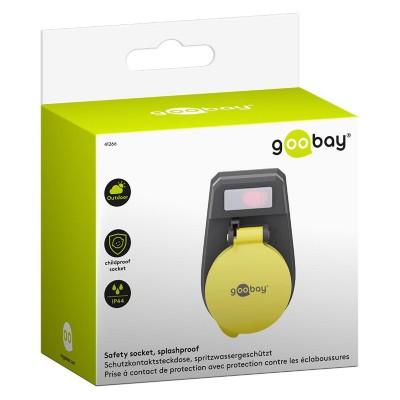 GOOBAY αντάπτορας ρεύματος 41266, schuko, 16A, IP44, μαύρος GOOBAY αντάπτορας ρεύματος 41266, schuko, 16A, IP44, μαύρος