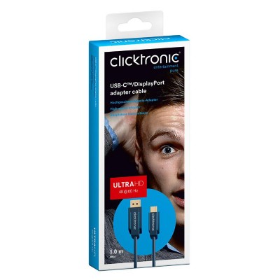 CLICKTRONIC καλώδιο DisplayPort σε USB Type-C 44931, 4K/60Hz, 1m, μπλε CLICKTRONIC καλώδιο DisplayPort σε USB Type-C 44931, 4K/60Hz, 1m, μπλε