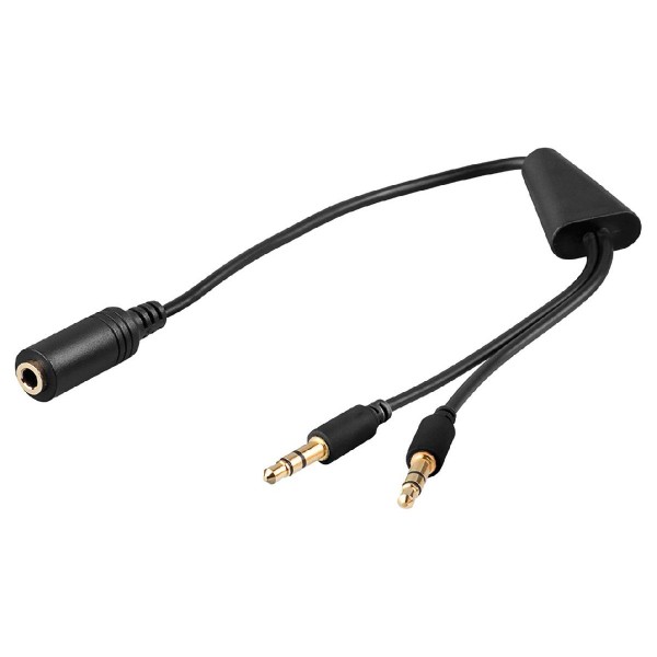 GOOBAY αντάπτορας 3.5mm 4pin σε 2x 3.5mm 3pin 48980, 0.4m, μαύρο GOOBAY αντάπτορας 3.5mm 4pin σε 2x 3.5mm 3pin 48980, 0.4m, μαύρο