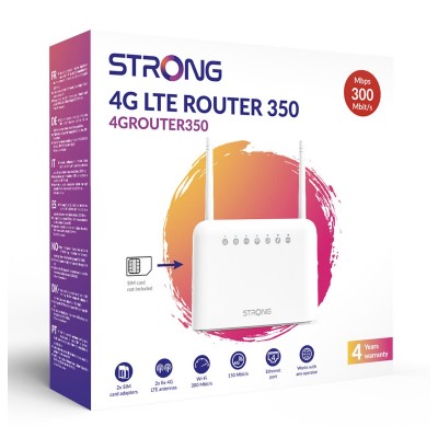 STRONG router 4GROUTER350, 4G LTE 150Mbps, WiFi 300Mbps, LAN 100Mbps STRONG router 4GROUTER350, 4G LTE 150Mbps, WiFi 300Mbps, LAN 100Mbps