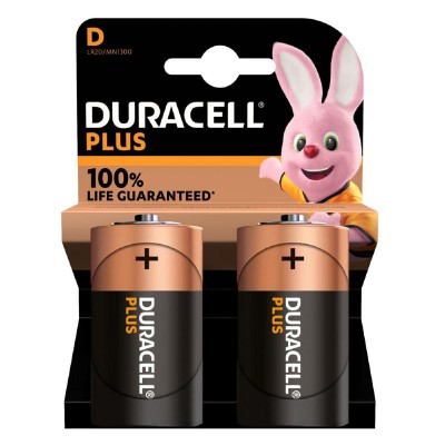 DURACELL αλκαλικές μπαταρίες Plus, D/LR20, 1.5V, 2τμχ DURACELL αλκαλικές μπαταρίες Plus, D/LR20, 1.5V, 2τμχ