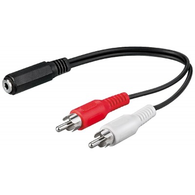 GOOBAY αντάπτορας 3.5mm θηλυκό σε 2x αρσενικό RCA 50092, 0.2m, μαύρο GOOBAY αντάπτορας 3.5mm θηλυκό σε 2x αρσενικό RCA 50092, 0.2m, μαύρο