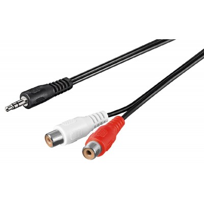 GOOBAY αντάπτορας 3.5mm αρσενικό σε 2x θηλυκό RCA 50116, 1.5m, μαύρο GOOBAY αντάπτορας 3.5mm αρσενικό σε 2x θηλυκό RCA 50116, 1.5m, μαύρο