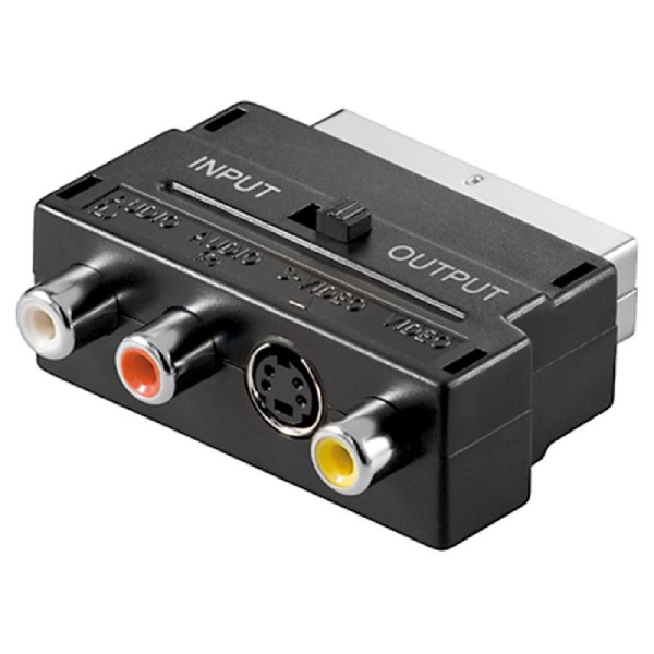 GOOBAY αντάπτορας SCART 21-pin αρσενικό σε 3x RCA θηλυκό 50123, μαύρο GOOBAY αντάπτορας SCART 21-pin αρσενικό σε 3x RCA θηλυκό 50123, μαύρο