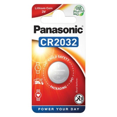 PANASONIC μπαταρία λιθίου, CR2032, 3V, 1τμχ PANASONIC μπαταρία λιθίου, CR2032, 3V, 1τμχ
