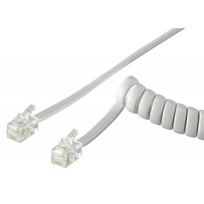 GOOBAY καλώδιο τηλεφώνου 50246, spiral, RJ10 4P4C, CCA, 2m, λευκό GOOBAY καλώδιο τηλεφώνου 50246, spiral, RJ10 4P4C, CCA, 2m, λευκό